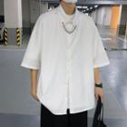 Elbow-sleeve Chain Detail Shirt