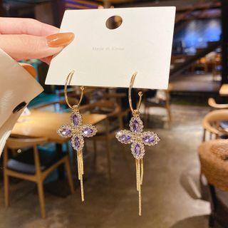 Rhinestone Earring 1 Pair - E2725 - Gold - One Size