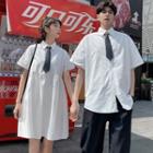 Couple Matching Short-sleeve Shirt / Shirtdress / Straight-fit Pants