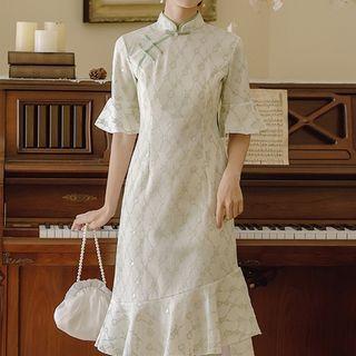 Short-sleeve Cheongsam Mermaid Dress