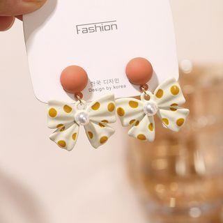 Bow Stud Earring Yellow - One Size