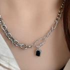 Gemstone Earring Silver & Black - One Size