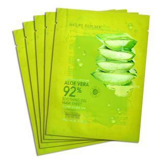 Nature Republic - Soothing & Moisture Aloe Vera 92% Soothing Gel Mask Sheet Set 5 Pcs 5 Pcs