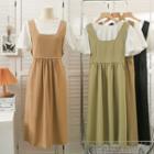 Plain Blouse With Plain A-line Dress