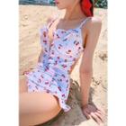 Frilled Cherry Pattern Swimsuit
