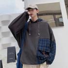Long-sleeve Plaid Hooded Pullover