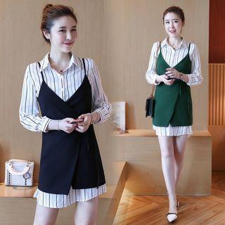 Set: Striped Shirtdress + Sleeveless Dress