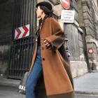 Two-tone Single-breasted Wool Coat