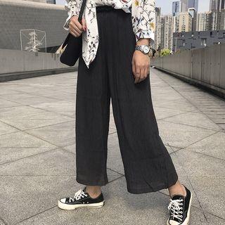 Wide Leg Linen Cropped Pants