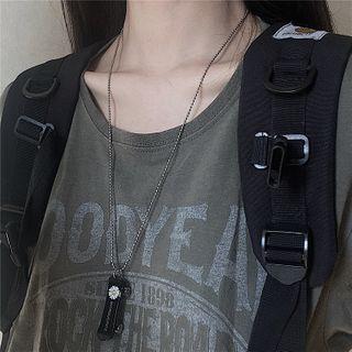 Skateboard Necklace Scooter - Black - One Size
