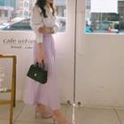 Pleated Long Chiffon Skirt Violet - One Size