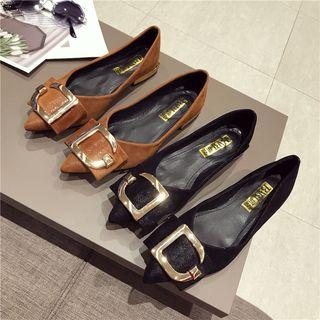 Buckle Detail Pointed Flats