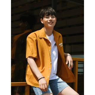 Lettering-print Loose-fit Shirt