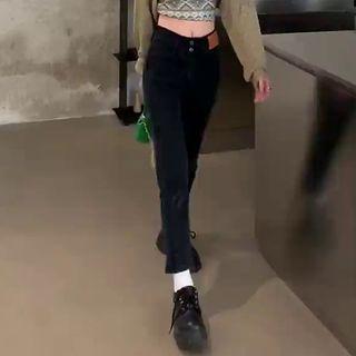 Low Waist Crop Straight Leg Jeans