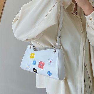 Floral Embroidered Shoulder Bag White - One Size