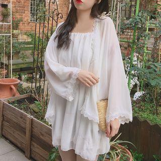 Cold-shoulder Mini Dress / Light Jacket