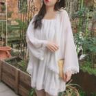 Cold-shoulder Mini Dress / Light Jacket