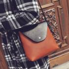 Two-tone Faux Leather Shoulder Bag