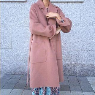 Tie Waist Plain Coat