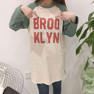 Letter Raglan Long T-shirt