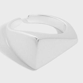 Geometric Sterling Silver Open Ring Silver - 15