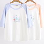 Embroidered Short-sleeve Raglan T-shirt
