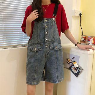 Single-breasted Denim Playsuit