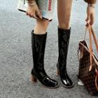 Chunky-heel Patent Tall Boots