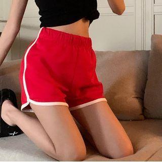 High Waist Wide Leg Sweatshorts Black - One Size