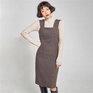 Wool Blend Sleeveless Pencil Dress