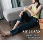 High-waist Front Pocket Straight-cut Jeans