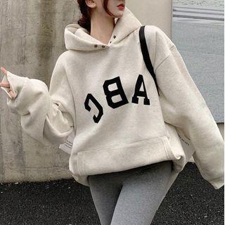 Oversized Printed Hoodie Off White - One Size