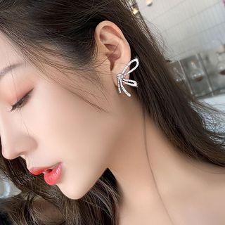 Non-matching Rhinestone Bow Earring