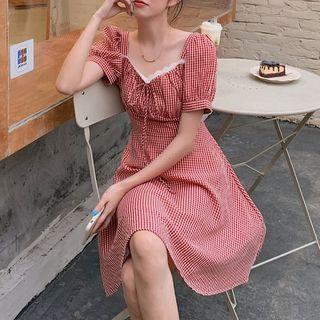 Short-sleeve Plaid Top / Dress