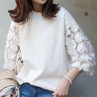 3/4-sleeve Jacquard Top