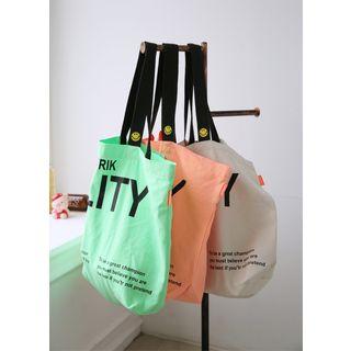 Smiley-patched Letter Large Shopper Bag