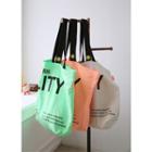 Smiley-patched Letter Large Shopper Bag