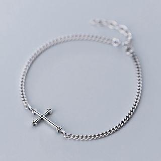 925 Sterling Silver Cross Bracelet S925 Silver - As Shown In Figure - One Size