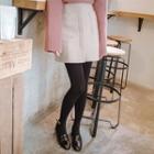 Dual-pocket Wool Blend A-line Mini Skirt