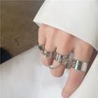 Set Of 4: Chained Ring Silver - One Size