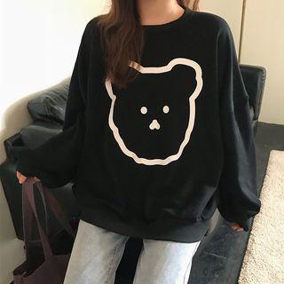Graphic Print Sweatshirt Black - One Size