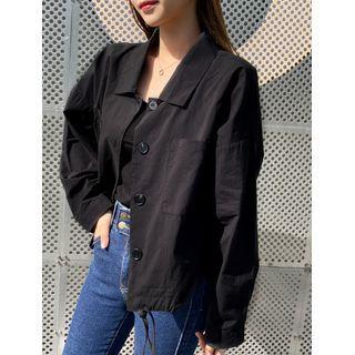 Tie-hem Oversized Cotton Jacket