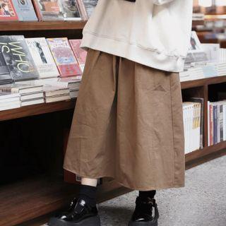 Button Detail Midi Skirt Dark Khaki - One Size