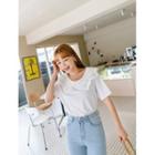 Lace-collar Cotton T-shirt