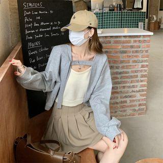 Cropped Camisole Top / Open-front Cardigan