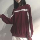 Striped Pullover Wine Red - One Size