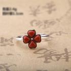 Four-leaf Clover Ring Red - One Size