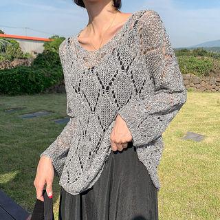 Net Roundneck Knit Top
