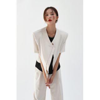 Asymmetric Single-button Jacket
