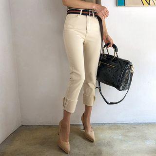 Cuff-hem Slim-fit Pants